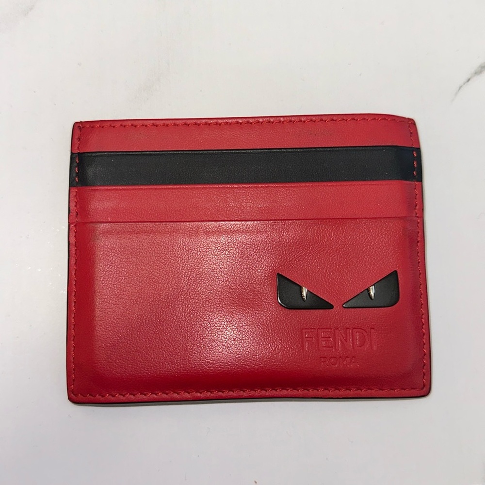 Fendi Roma Cardholder 
Color: Black/Red 
Used Condition - No Tears or Defects